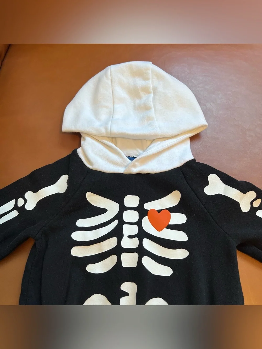 Old Navy Baby Skeleton Hooded Bubble Romper 6-12M Halloween Costume